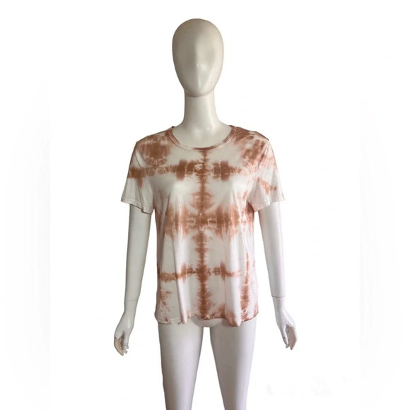 A.L.C. Bambina Neutral Tie Dye Short Sleeve Crew Neck Tee Size Large - Picture 2 of 8